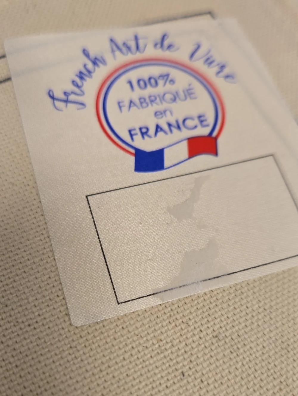 Paris Scenic Wash Cloth - Beige with Maroon Print. Made in FRANCE.